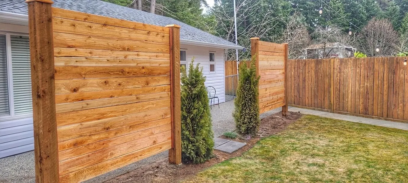 Cedar & Metal Fence Installation Nanaimo