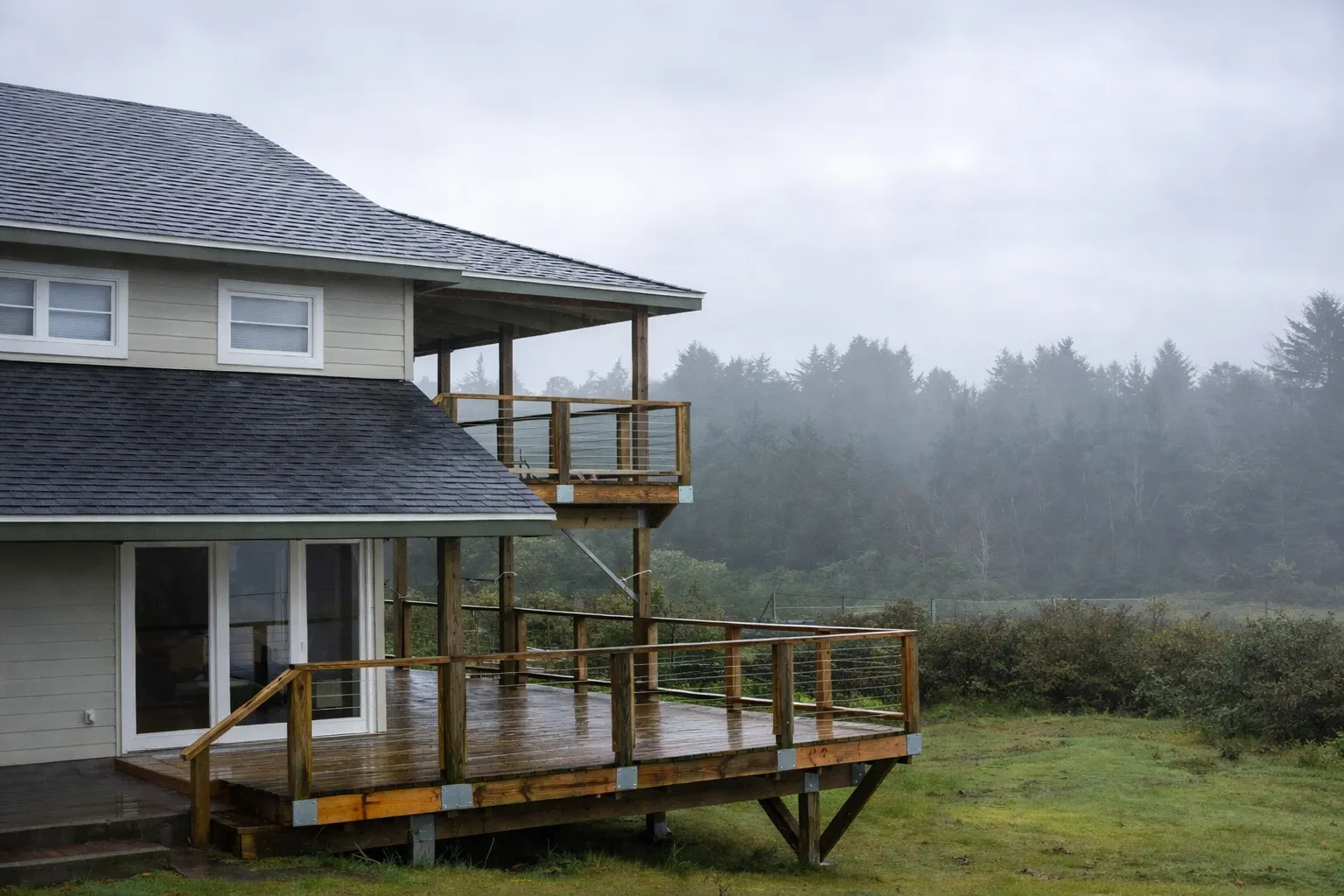 Weather-resistant deck construction on Vancouver Island coast